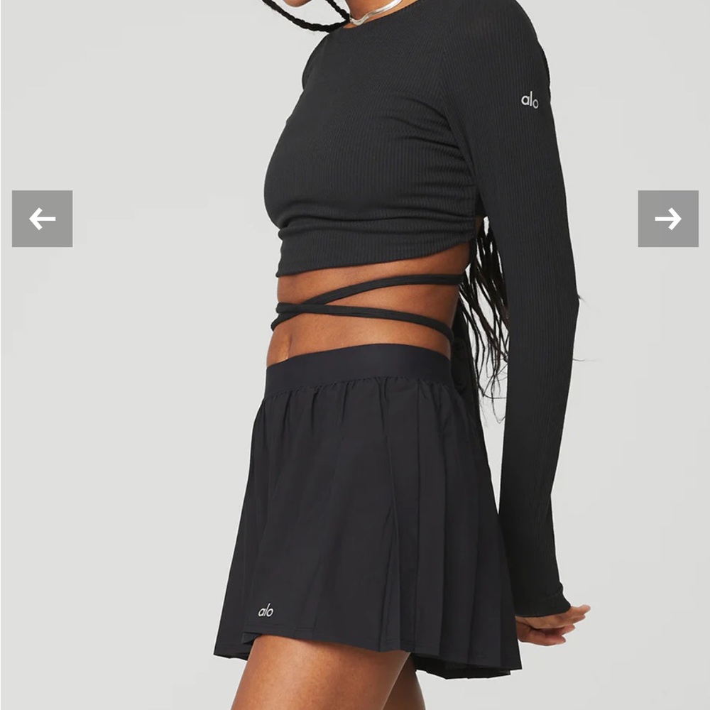 ALO Yoga Black Ribbed Manifest Long Sleeve